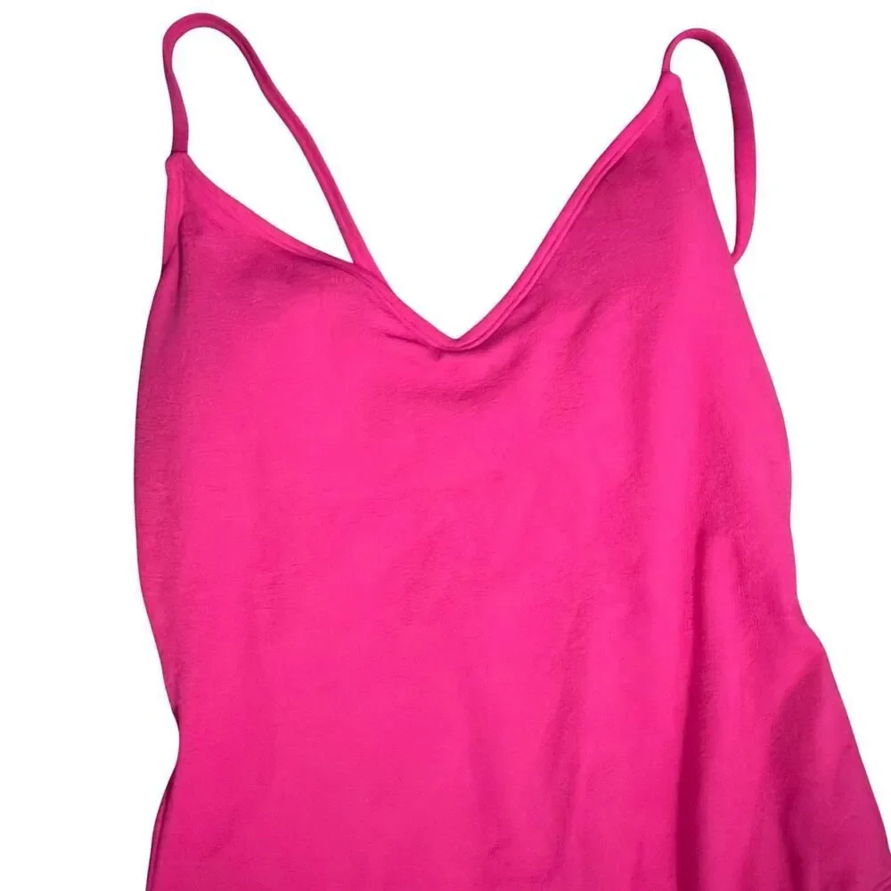 Shade & Shore Pink One Piece Swimsuit Medium Cross Back V Neck